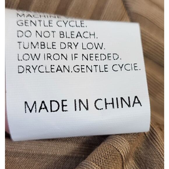 Womens Beige/Tan Ribbed Mock Neck Long Sleeve Size Small Stretchy - Picture 11 of 14